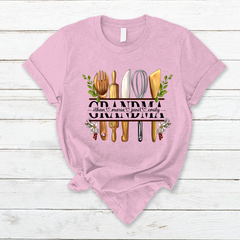 Lofaris Personalized Grandma And Kids Cooking Tools T - Shirt