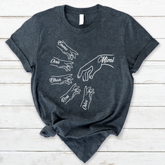 Lofaris Personalized Grandma and Kids Simple Hands T - Shirt