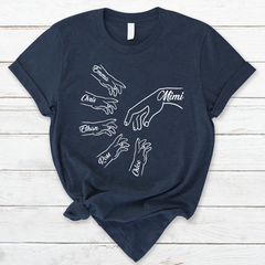 Lofaris Personalized Grandma and Kids Simple Hands T - Shirt