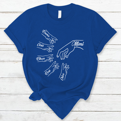 Lofaris Personalized Grandma and Kids Simple Hands T - Shirt