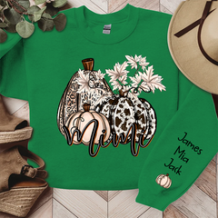Lofaris Personalized Grandma Cowhide Pumpkin Fall Sweatshirt