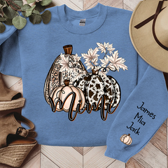 Lofaris Personalized Grandma Cowhide Pumpkin Fall Sweatshirt