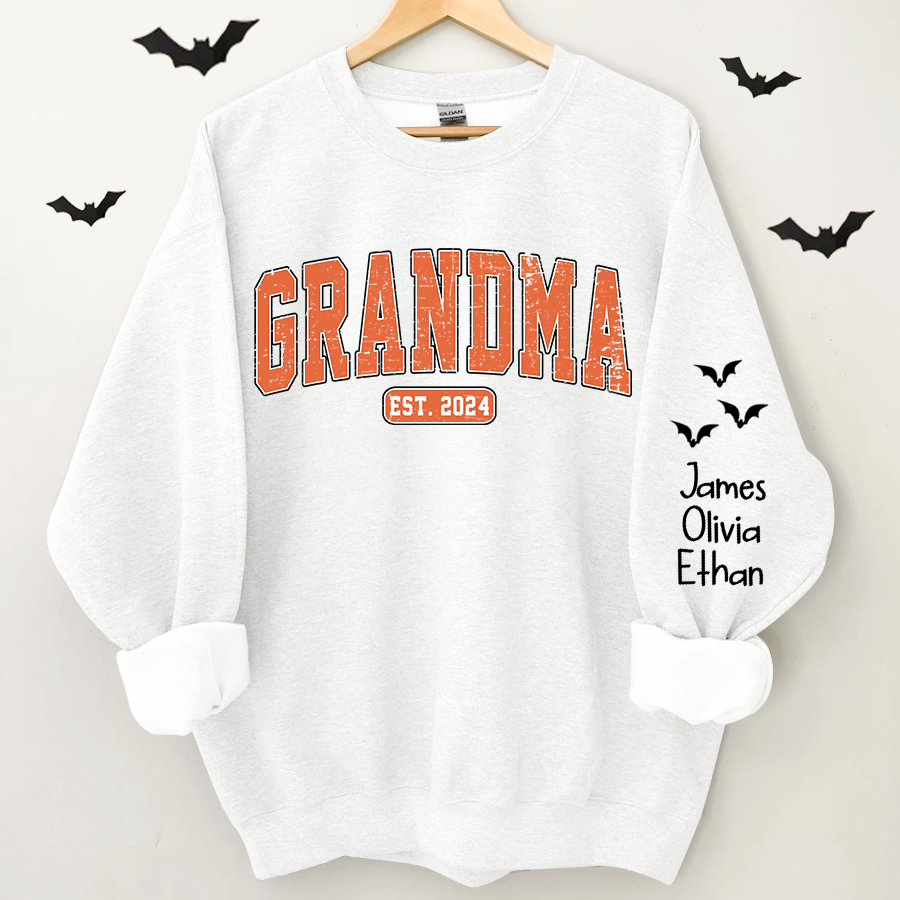 Lofaris Personalized Grandma Est Halloween Name Sweatshirt