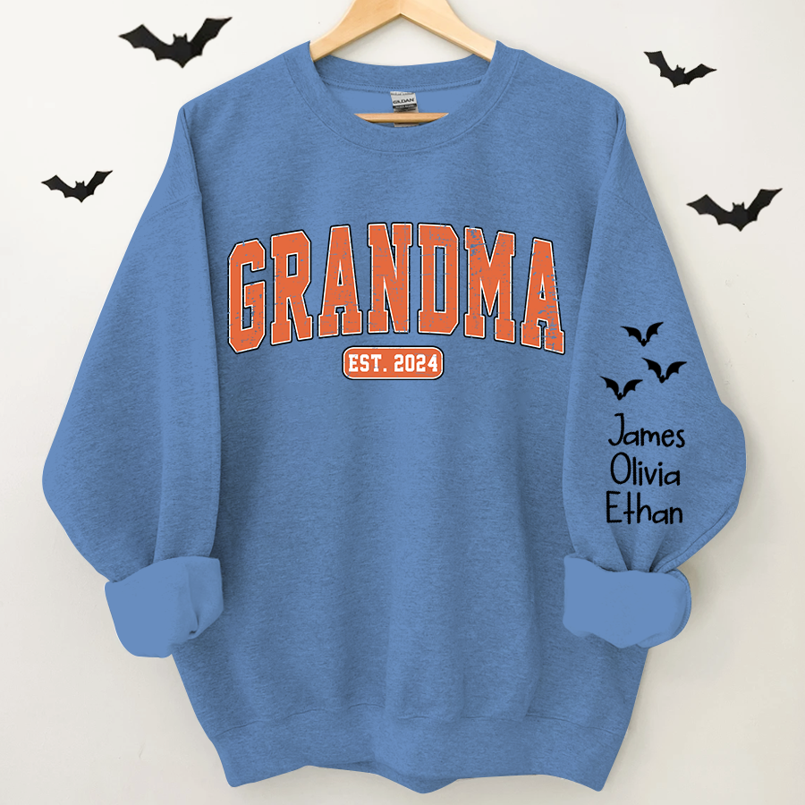 Lofaris Personalized Grandma Est Halloween Name Sweatshirt