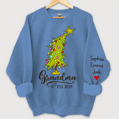 Lofaris Personalized Grandma Est Tree Christmas Sweatshirt