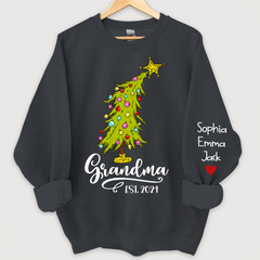 Lofaris Personalized Grandma Est Tree Christmas Sweatshirt