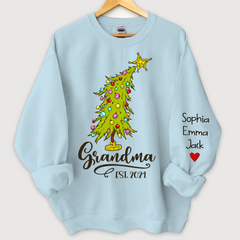 Lofaris Personalized Grandma Est Tree Christmas Sweatshirt