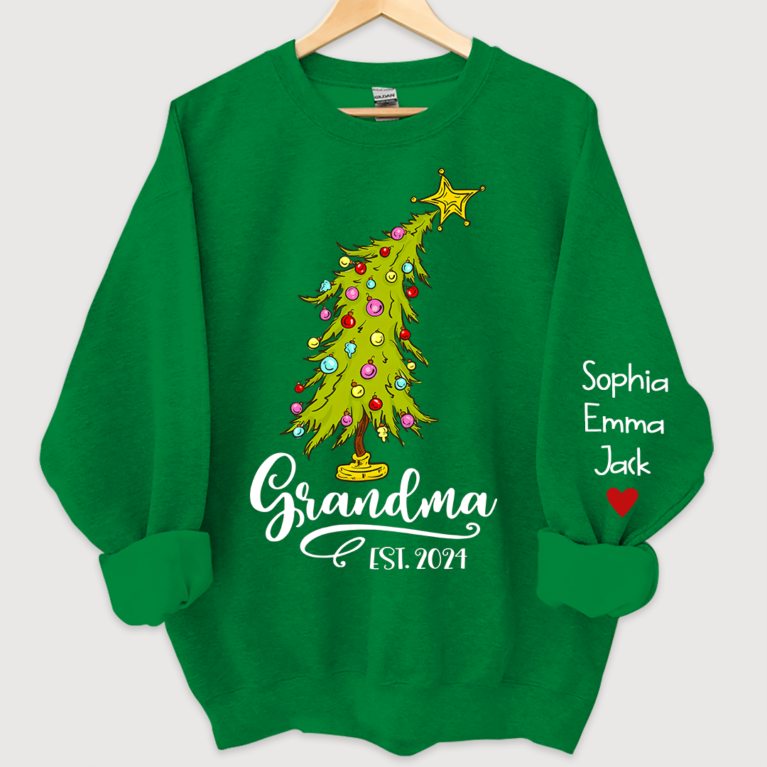 Lofaris Personalized Grandma Est Tree Christmas Sweatshirt