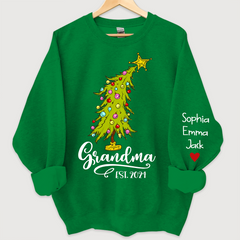 Lofaris Personalized Grandma Est Tree Christmas Sweatshirt