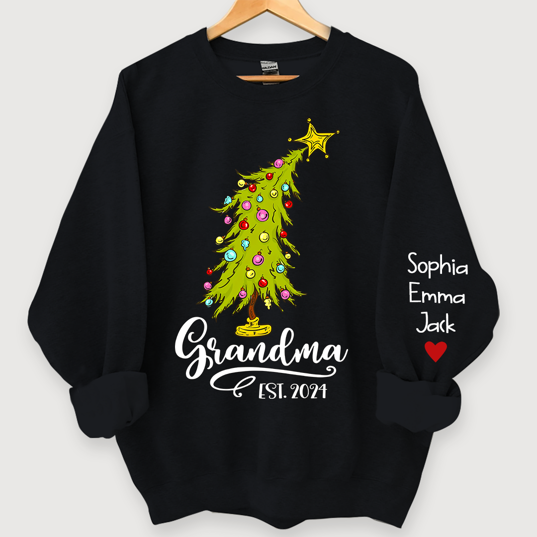 Lofaris Personalized Grandma Est Tree Christmas Sweatshirt