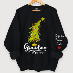 Lofaris Personalized Grandma Est Tree Christmas Sweatshirt