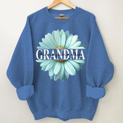 Lofaris Personalized Grandma Flower Daisy Grandkid Sweatshirt