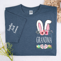 Lofaris Personalized Grandma Grandkids Pocket Easter T-Shirt