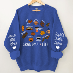 Lofaris Fall Pumpkin Grandma Life and Kids Custom Name CTH01 Sweatshirt