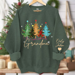 Lofaris Personalized Grandma Tree Color And Grandkids Sweatshirt