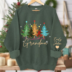 Lofaris Personalized Grandma Tree Color And Grandkids Sweatshirt