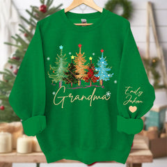 Lofaris Personalized Grandma Tree Color And Grandkids Sweatshirt
