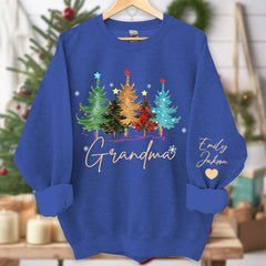 Lofaris Personalized Grandma Tree Color And Grandkids Sweatshirt