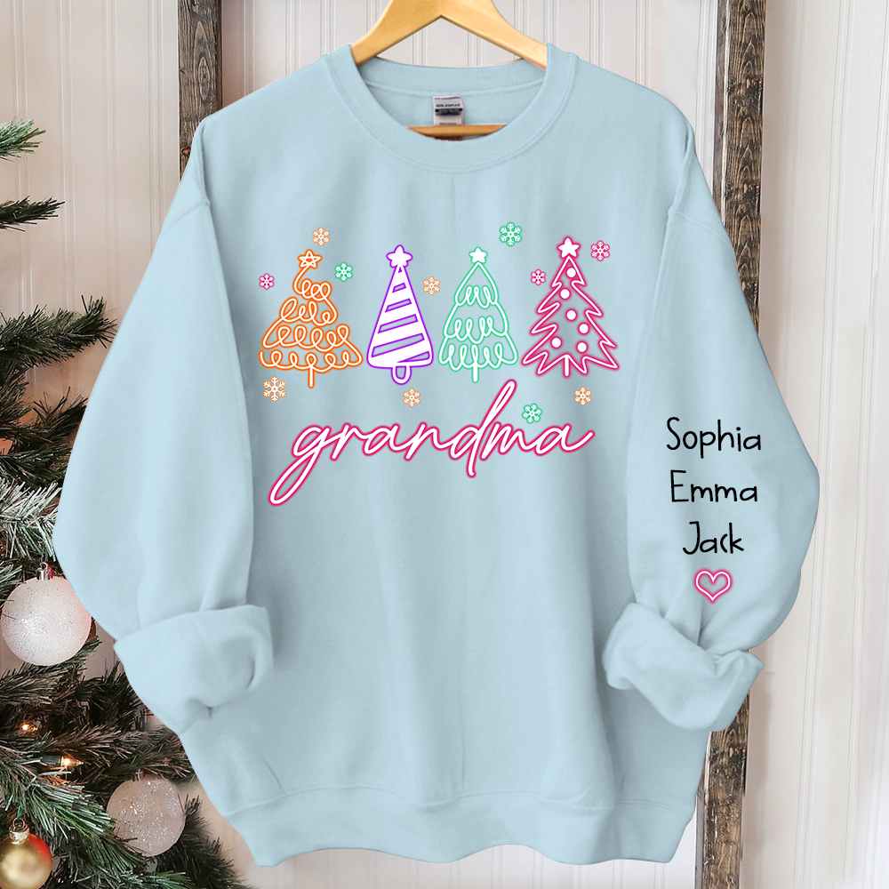 Lofaris Personalized Grandma Tree Merry Christmas Sweatshirt