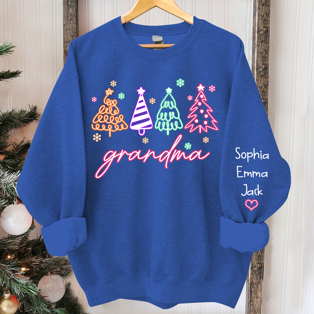 Lofaris Personalized Grandma Tree Merry Christmas Sweatshirt