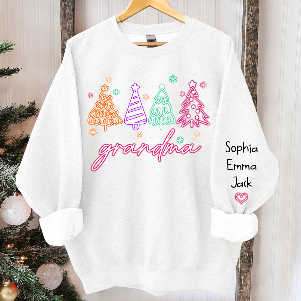 Lofaris Personalized Grandma Tree Merry Christmas Sweatshirt