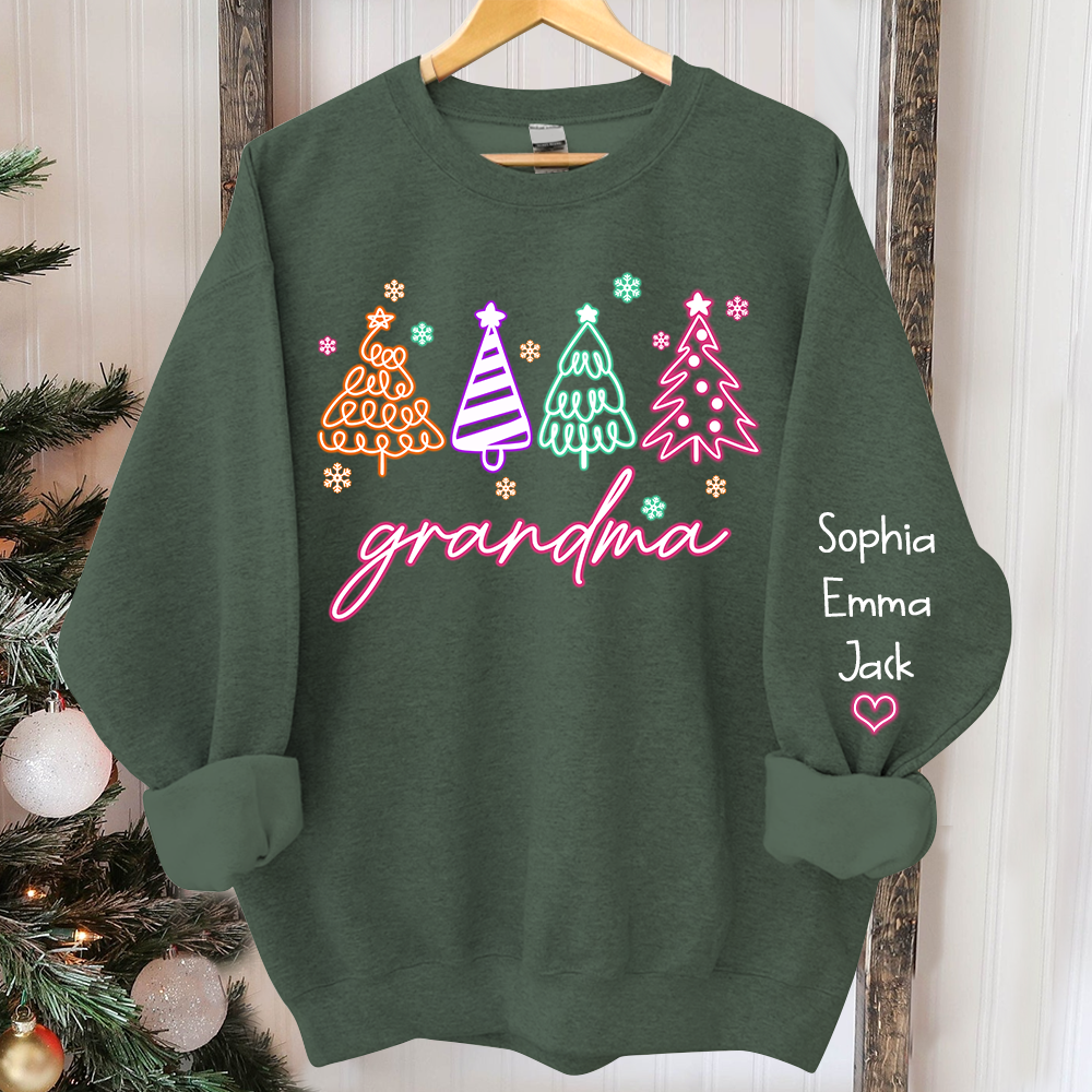 Lofaris Personalized Grandma Tree Merry Christmas Sweatshirt