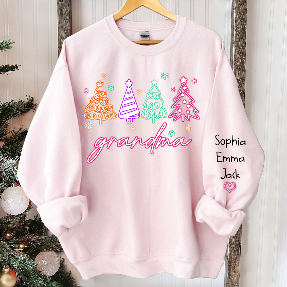 Lofaris Personalized Grandma Tree Merry Christmas Sweatshirt