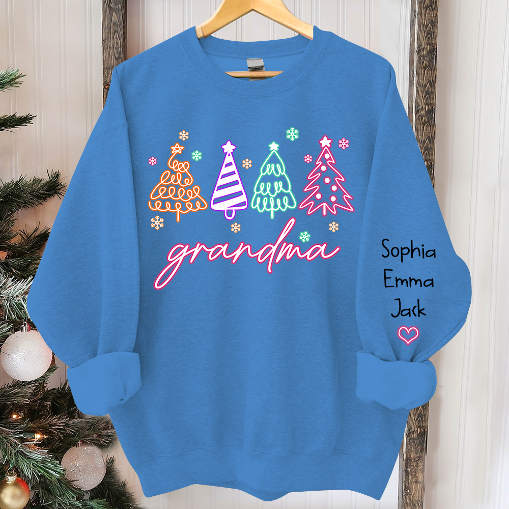 Lofaris Personalized Grandma Tree Merry Christmas Sweatshirt