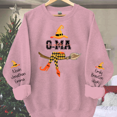 Lofaris Personalized Grandma Witch Shirt Custom with Grandkids Names Fall Halloween Sweatshirt 2