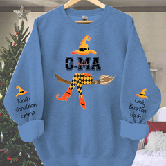 Lofaris Personalized Grandma Witch Shirt Custom with Grandkids Names Fall Halloween Sweatshirt 2