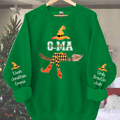 Lofaris Personalized Grandma Witch Shirt Custom with Grandkids Names Fall Halloween Sweatshirt 2