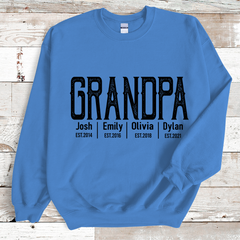 Lofaris Personalized Grandpa Grandkids Names Est Sweatshirt