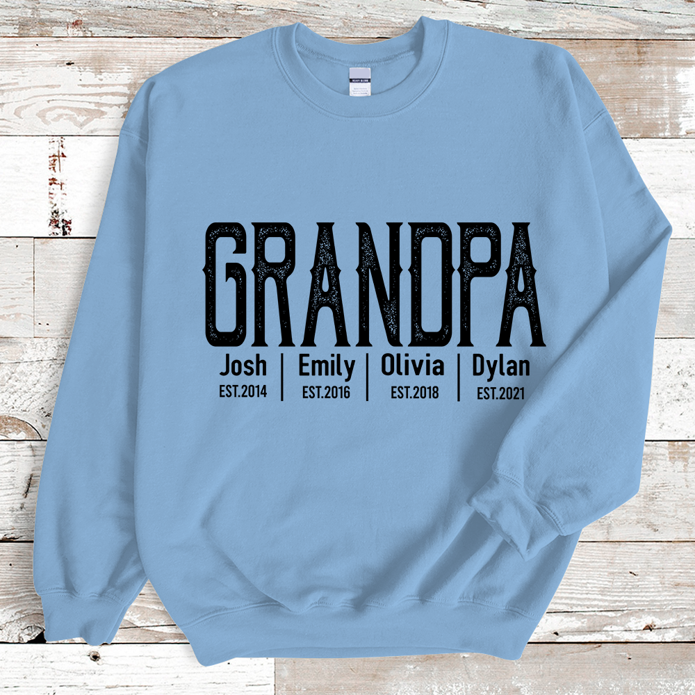 Lofaris Personalized Grandpa Grandkids Names Est Sweatshirt