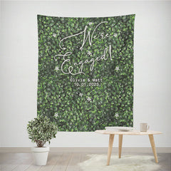 Lofaris Personalized Grass Wall Wedding Backdrop Banner