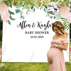 Lofaris Personalized Greenery Foliage Leaves Backdrop for Baby Shower