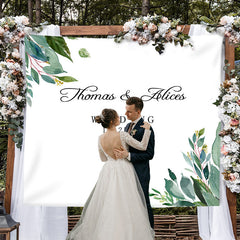 Lofaris Personalized Greenery Rustic Wedding Backdrop for Reception