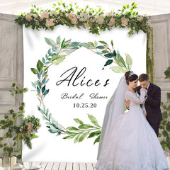 Lofaris Personalized Greenery Wreath Theme Wedding Backdrop