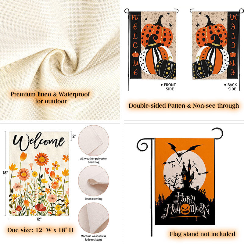 Lofaris Personalized Halloween Night Moon Ghost Garden Flag