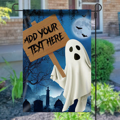 Lofaris Personalized Halloween Night Moon Ghost Garden Flag