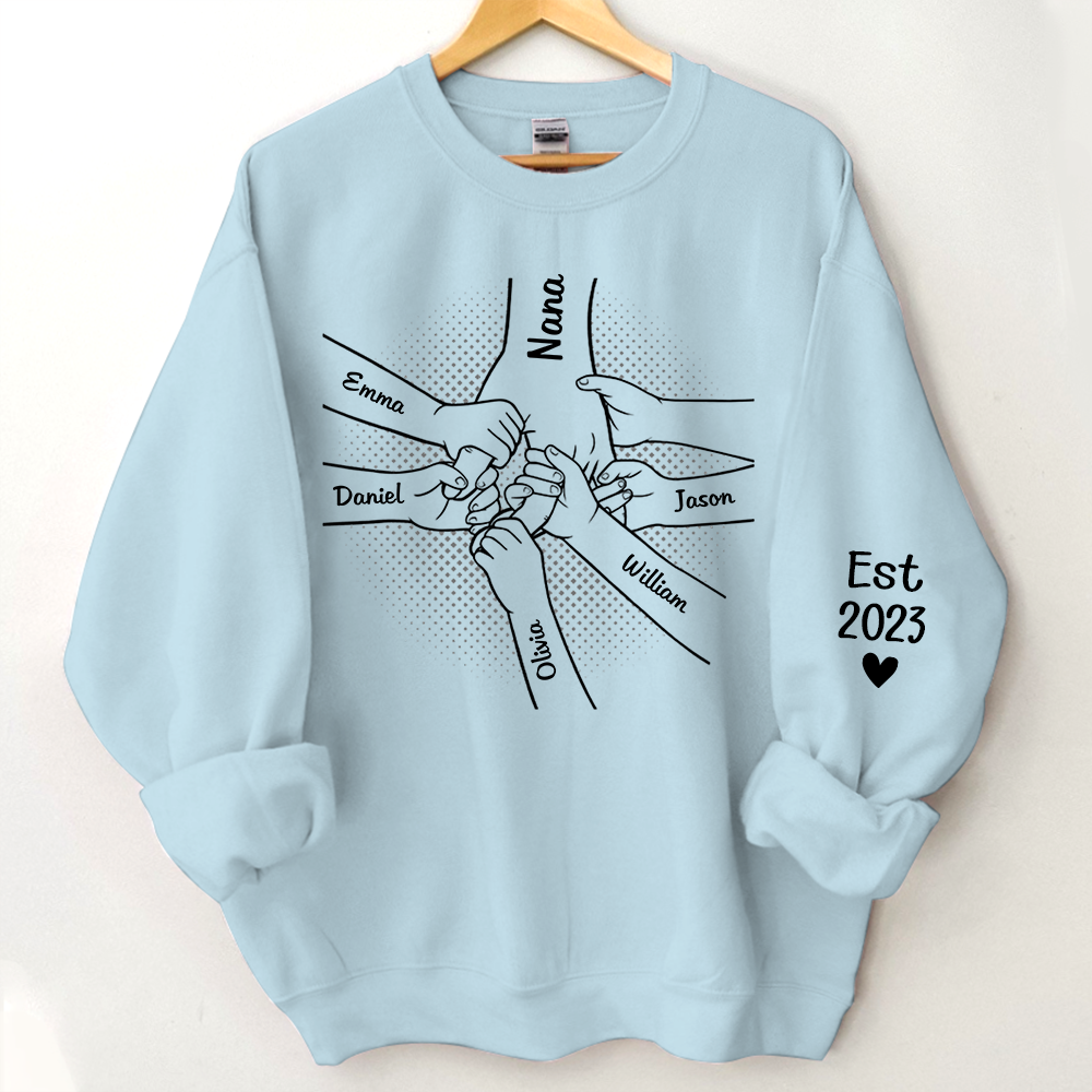 Lofaris Personalized Hand Grandma And Kids Custom Nana Est Gift TH Sweatshirt