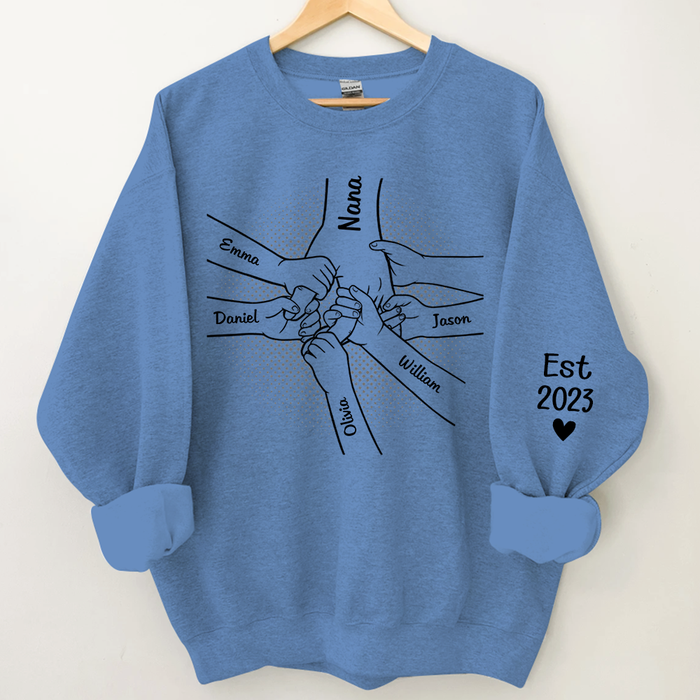 Lofaris Personalized Hand Grandma And Kids Custom Nana Est Gift TH Sweatshirt