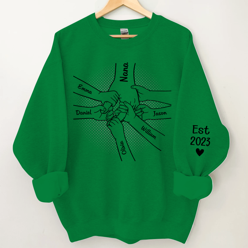 Lofaris Personalized Hand Grandma And Kids Custom Nana Est Gift TH Sweatshirt