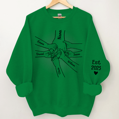 Lofaris Personalized Hand Grandma And Kids Custom Nana Est Gift TH Sweatshirt