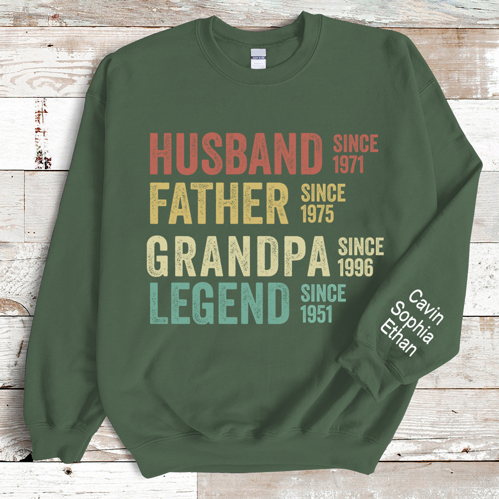 Lofaris Personalized Husband Father Grandpa Legend Sweatshirt