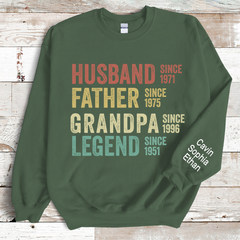 Lofaris Personalized Husband Father Grandpa Legend Sweatshirt
