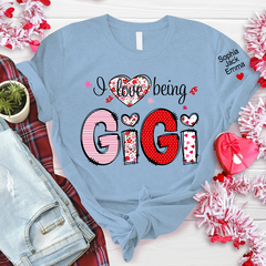 Lofaris Personalized I Love Being Grandma And Kids T - Shirt