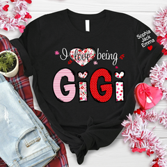 Lofaris Personalized I Love Being Grandma And Kids T - Shirt