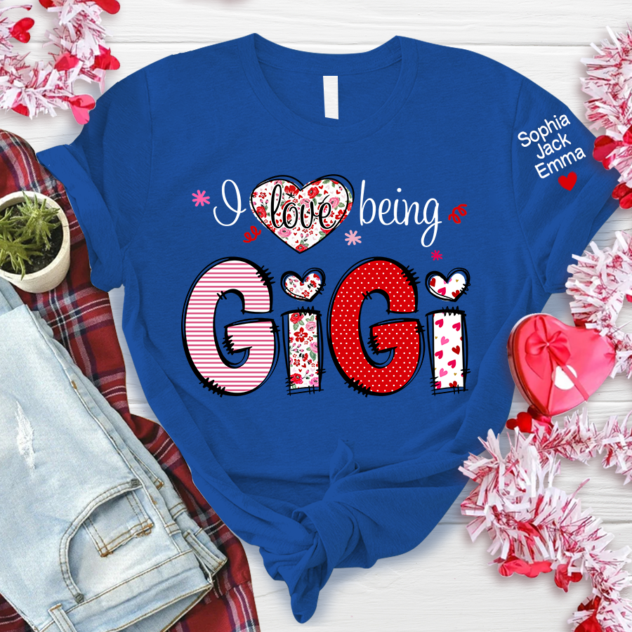 Lofaris Personalized I Love Being Grandma And Kids T - Shirt
