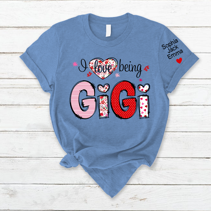 Lofaris Personalized I Love Being Grandma And Kids T - Shirt
