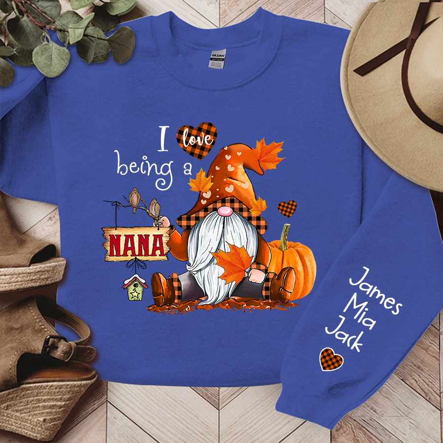 Lofaris Personalized I Love Being Grandma Autumn Sweatshirt